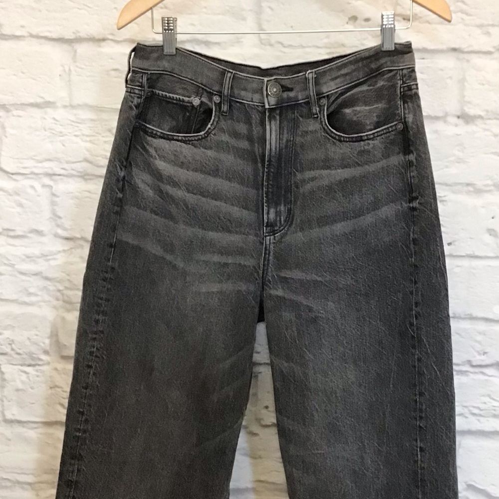 American Eagle 10 Baggy Jeans High Rise Women’s Gray 100% Cotton 2021 - Picture 3 of 10